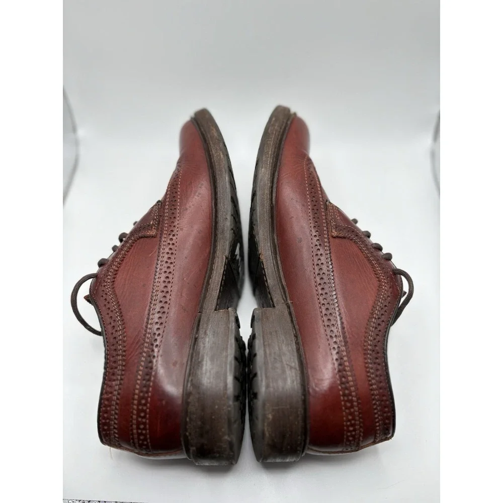 Sz 8.5 B - Frye Wingtip Oxford Shoes Red‎ Leather Brogue Dress Casual Mens